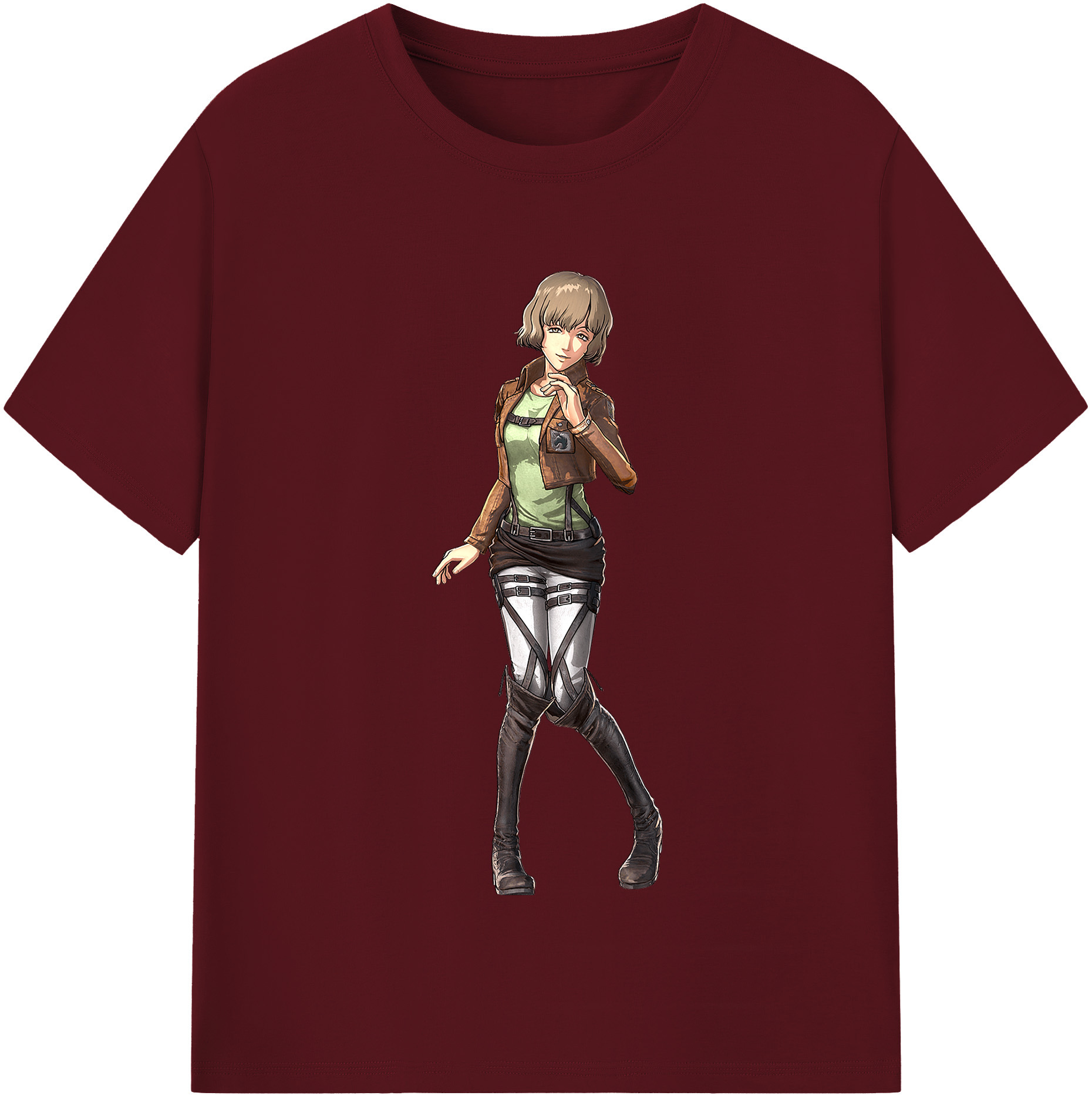 （画像用） 進撃の巨人 ヒツチ Attack on Titan Hitch 綿100％半袖Tシャツ（フロントプリント）